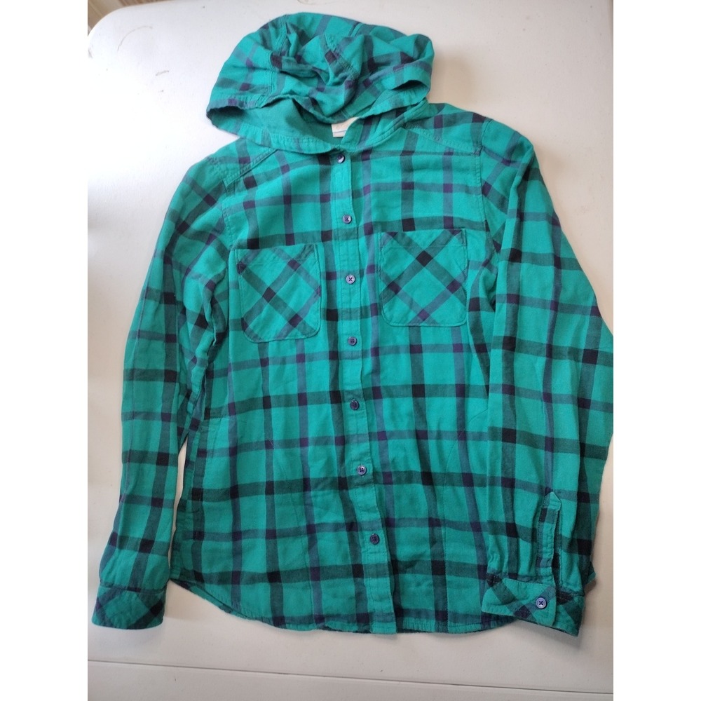 Columbia Sportswear Women's Plaid Hooded Flannel Shirt‎ Size Small